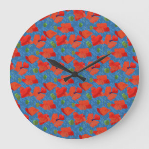 Redondo Grande Scarlet Field toca el reloj de la pared redonda az