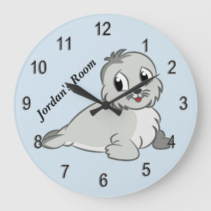 Redondo Grande Sello de bebé con reloj de niños