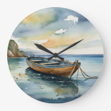 Serene Seascape: Reloj de barco acuático