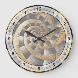 Redondo Grande Steampunk - Reloj - El flujo del tiempo