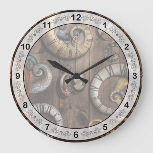 Redondo Grande Steampunk - reloj - máquina de tiempo