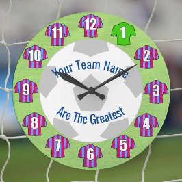 Redondo Grande Su reloj de fútbol de nombre de equipo - Claret y