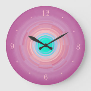 Redondo Grande Swirl rosa agitado/ Aqua Green Center> Reloj de pa