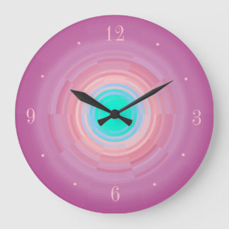 Redondo Grande Swirl rosa agitado/ Aqua Green Center> Reloj de pa