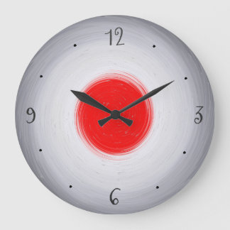 Redondo Grande Swirly gris/blanco con el reloj rojo de