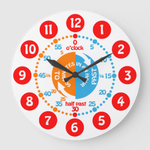 Redondo Grande Temprano aprendiendo aprenda decir el reloj de