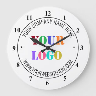 Redondo Grande Texto de reloj personalizado de la empresa Diseño
