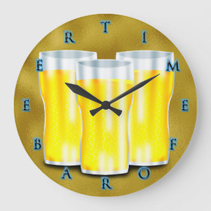 Redondo Grande Tiempo para un reloj Beer Gold Edition