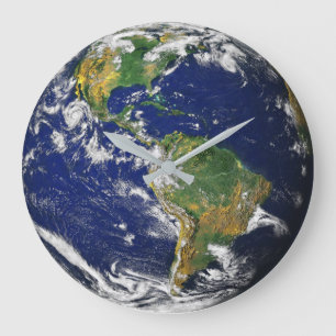 Redondo Grande TIERRA DESDE EL reloj Personalizado ESPACIAL - Gra