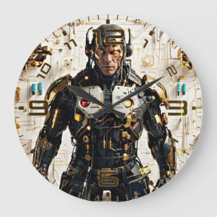 Redondo Grande Timeborg: Reloj retro de muro de futurismo