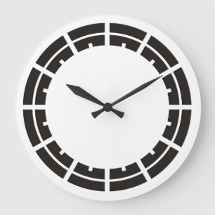 Redondo Grande Trazos de anillo de la cara de reloj negro para su