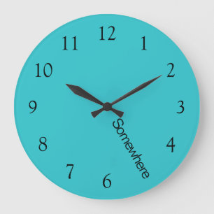 Redondo Grande Turquesa Reloj Costero 5 en Punto en Algún Lugar G