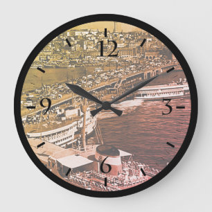 Redondo Grande Turquía Vintage Estambul puerto de Galata Reloj Gr
