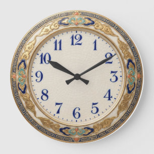 Redondo Grande Un reloj estilo cerámica japonesa antigua Satsuma