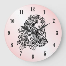 Redondo Grande Virgo La Virgen Zodíaco Reloj Rosa