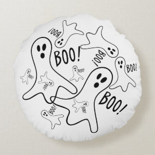 Redondo Halloween Moon & Witness BOO! Cojín