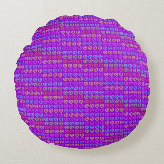 Redondo LOVE Round Purple Cojín decorativo (Anverso)
