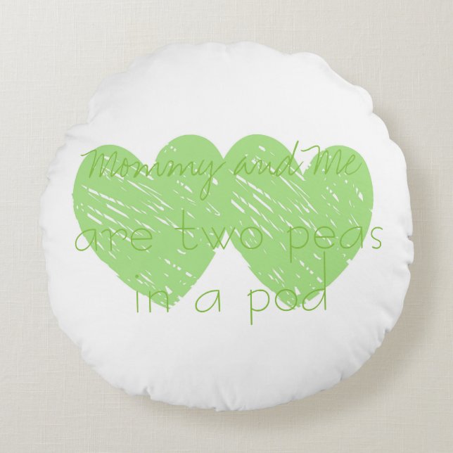 Redondo Mamá y yo del bebé del algodón Cojín decorativo (Anverso)