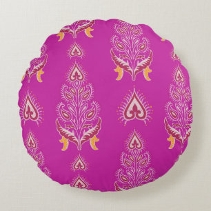 Redondo mandala indio cojín rosa decoración