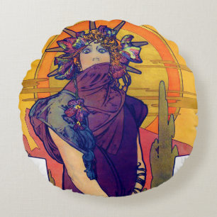 Redondo Medea (Medee), Cojín decorativo Alphonse Mucha