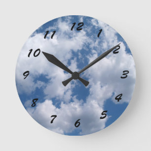 Redondo Mediano 12 opciones numéricas a elegir: reloj cielo nublad