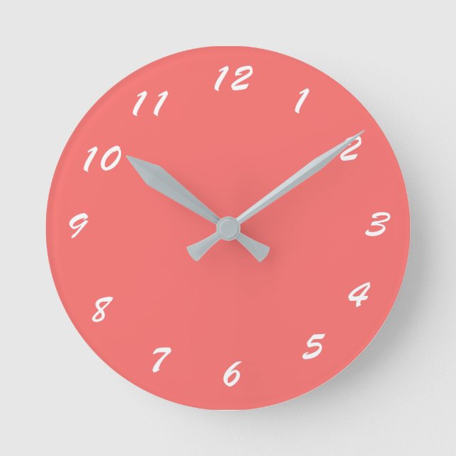 Redondo Mediano 12 opciones numéricas para elegir de reloj rosa (Anverso)