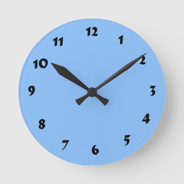 Redondo Mediano 12 opciones numéricas para elegir desde reloj azul (Anverso)
