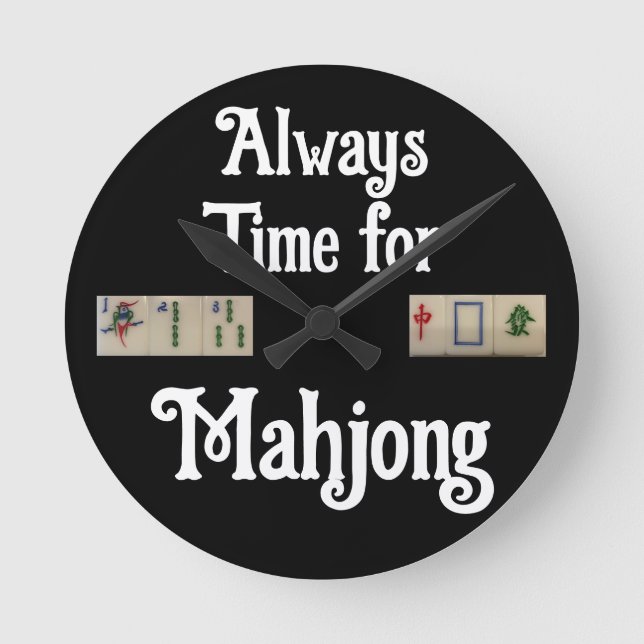 Redondo Mediano Baldosas de reloj mahjong (Anverso)
