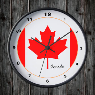 Redondo Mediano Bandera canadiense, reloj de moda/diseño de moda d