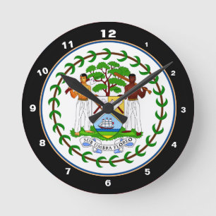 Redondo Mediano Bandera de Belice y reloj de moda/diseño de Belice