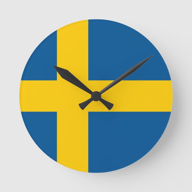 Redondo Mediano Bandera del reloj de Suecia (Anverso)