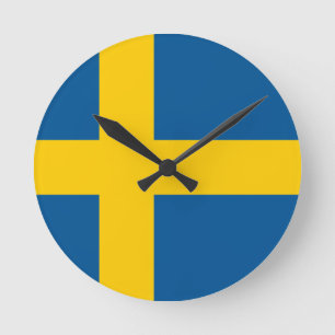 Redondo Mediano Bandera del reloj de Suecia