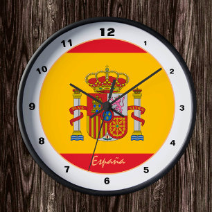Redondo Mediano Bandera española y reloj de moda y diseño español
