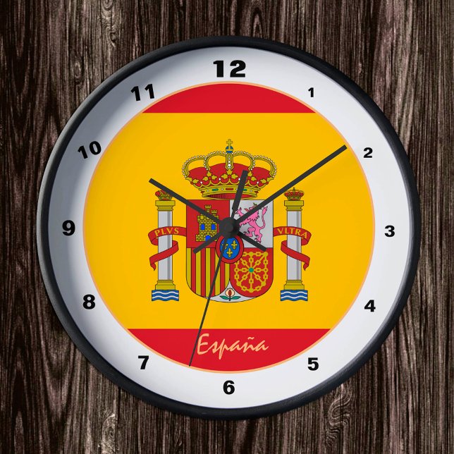 Redondo Mediano Bandera española y reloj de moda y diseño español (Subido por el creador)