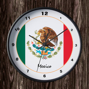 Redondo Mediano Bandera mexicana y reloj de moda y diseño de moda 