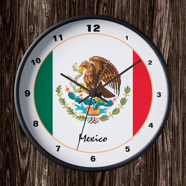 Redondo Mediano Bandera mexicana y reloj de moda y diseño de moda  (Subido por el creador)