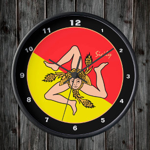 Redondo Mediano Bandera siciliana, reloj de diseño y moda sicilian
