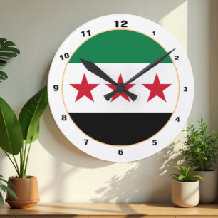 Redondo Mediano Bandera siria, reloj de diseño/independencia de Si