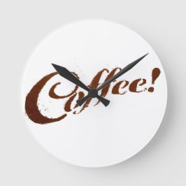Redondo Mediano Café por motivos de café - Reloj
