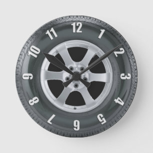 Redondo Mediano Camión de camión de neumáticos camioneros reloj de