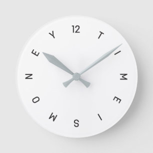 Redondo Mediano Cara de reloj minimalista 'El tiempo es dinero'