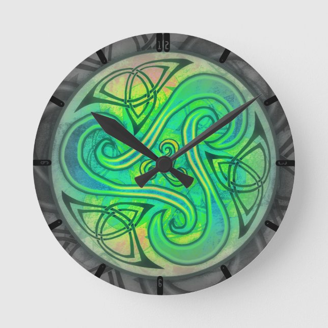 Redondo Mediano Celtic Triskele reloj (Anverso)