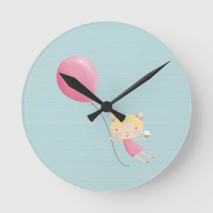 Redondo Mediano Chica del cumpleaños en reloj del aire