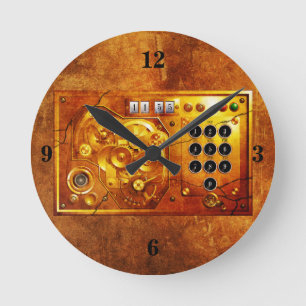 Redondo Mediano Cinco para las 12 reloj Steampunk Grunge