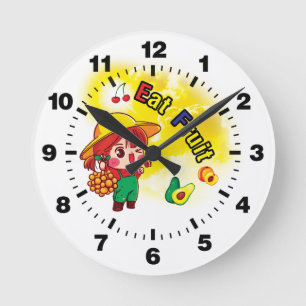 Redondo Mediano Comer fruta del reloj