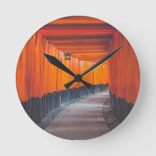 Redondo Mediano Crea tu elegante reloj de fotos rojo personalizado