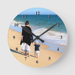 Redondo Mediano Crea tu propio diseño de reloj de foto personaliza