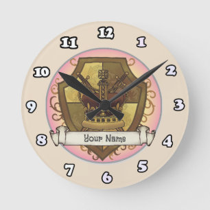 Redondo Mediano Crown Sword Shield apellido reloj