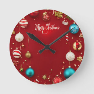 Redondo Mediano Cuenta regresiva para Navidades: Reloj festivo de 