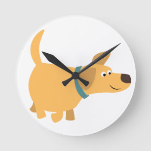 Redondo Mediano Cuto Personalizado Amarillo Labrador reloj de pare